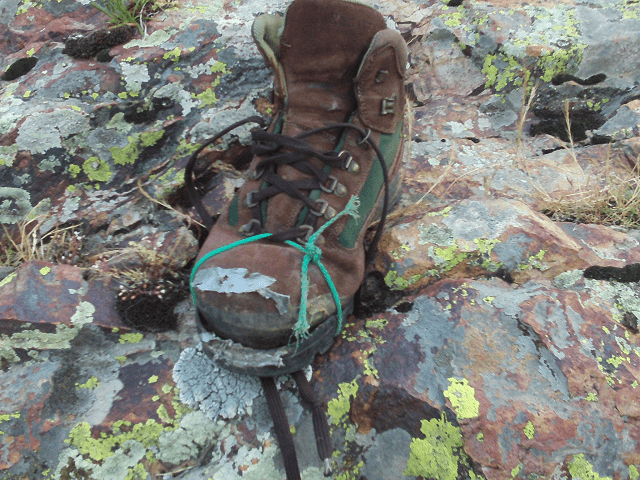 Boots that did not survive the GR20. Make sure yours are not so old the stitching has rotted (or the glue has lost its adhesion).